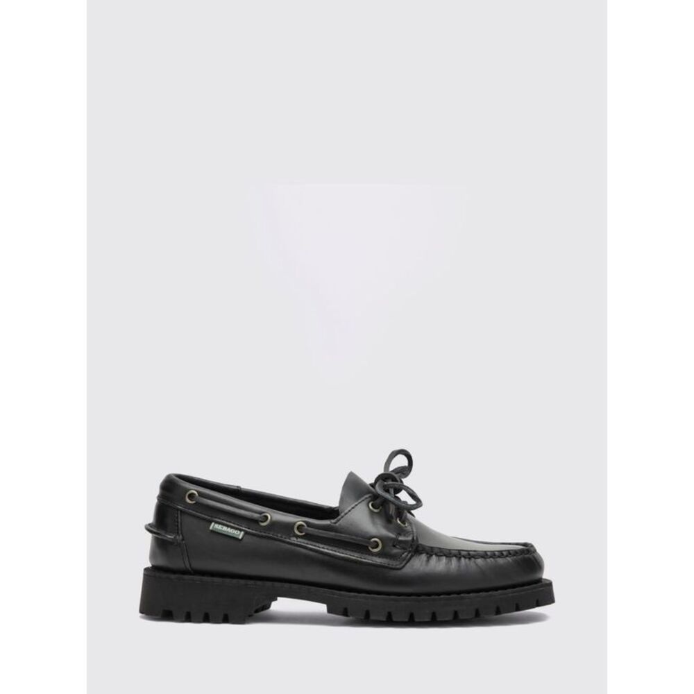 Sebago Men Sebago Smooth Leather Boat Shoes With Side Lacing And Rubber Sole
